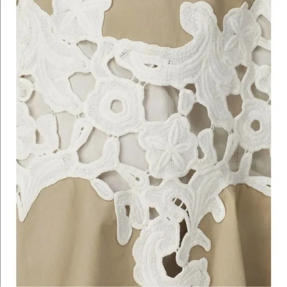 Derek Lam Collective Khaki Lace V-Neck Dress - Picture 5 of 8